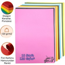 Gen-Of 25X35 Fon Kartonu 120 gr 10 Renk ve 300 Mikron Çıtçıtlı Dosya GEN-9121