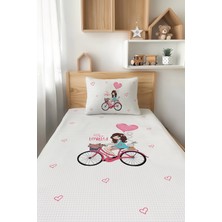 Talia Home Lovely Bisiklet Desenli Tek Kişilik Çocuk Pike Takımı Tlap-095