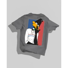 Nulivez Daffy Duck Tasarımı Sırt Baskılı Yüksek Kalite Kompakt  Oversize T-Shirt