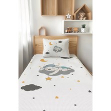 Talia Home Uyuyan Ayı Desenli Tek Kişilik Çocuk Pike Takımı Tlap-091