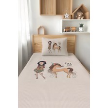 Talia Home Kızıldereli Desenli Tek Kişilik Çocuk Pike Takımı Tlap-044