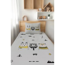 Talia Home Sevimli Ayılar 2 Desenli Tek Kişilik Çocuk Pike Takımı Tlap-093