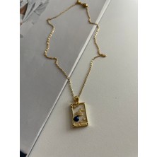 Laris Accessories Sedefli Gezegen Model Gold Çelik Kolye