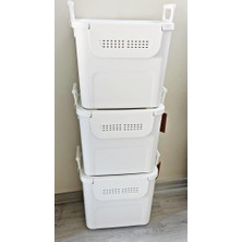 Geseus Motek  Mybox 3X30 Litre Kulplu Çok Amaçlı Organizer Saklama Kutusu-Mt-35