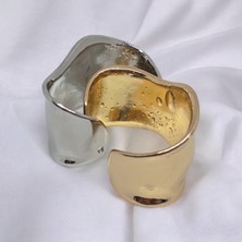 By Risa Asimetrik Kalın Kelepçe Bileklik Silver