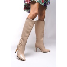 Riccon Hilnaril Kadın Deri Sivri Topuklu Çizme Günlük Kullanıma Uygun Şık Zarif Tasarım