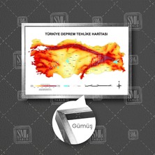 Sml Tablo Türkiye Deprem Tehlike Haritası Fay Hattı Tektonik Hareket Çerçeveli Yatay Kanvas Tablo
