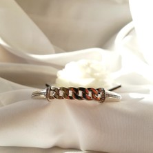 Kilig Jewelry Kadın Vip Çelik Gold-Silver Burgu Taş Detay Kelepçe Bileklik