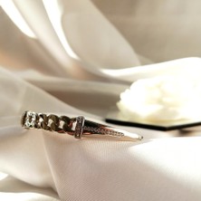 Kilig Jewelry Kadın Vip Çelik Gold-Silver Burgu Taş Detay Kelepçe Bileklik
