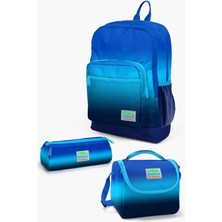 Coral High Hayır Kids Lacivert Mavi Renk Geçişli 3’lü Okul Çanta Seti SET0123745 Mavi Desenli Tek Ebat Desenli