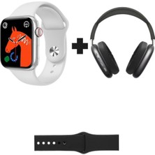 Ithalatçı Garantili Watch 8 Series Akıllı Saat + P9 Bluetoothlu Kulaküstü Kulaklık Ikili Paket Ekst