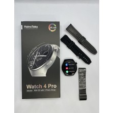 46 mm Haino Teko Watch 4 Pro RW32 Curved Amoled Ekran 3 Kordon Akıllı Saat Gümüş Siyah 300-400 Mah