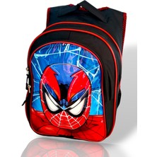 Armoire 2+ Spiderman Işıklı Erkek Çocuk Ilkokul Sırt Çantası ve Beslenme Çantası Seti Düz Siyah Tek Ebat Su