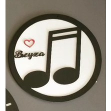 Mrc Hediye Sepeti Müzik,nota ,sol Anahtarı Temalı Duvar Saati Kişiye Özel