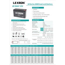 Lexron 9AH-12V Kuru Tip Akü