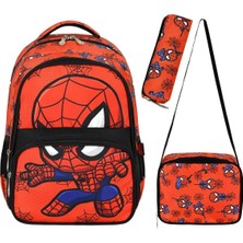 Roxy Back To School Dijital Spider Man Baskılı 3'lü Set Ilkokul Çantası, Termal Beslenme Çantası ve Kale