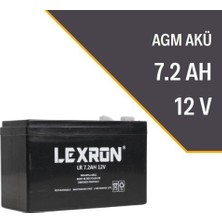 Lexron 7.2AH-12V Kuru Tip Akü