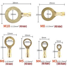 300 Parça Sarı Terminal Yuvarlak Set (Oto Tip Pabuç) + Daralan Makaron 1-2,5 Mm2