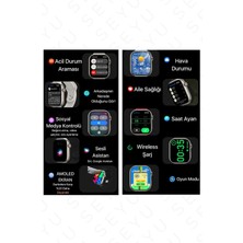 300-400 Mah Watch 9 Pro Amoled Akıllı Saat Gümüş Iphone ve Android Tüm Telefonlara Uyumlu Amoled Sm