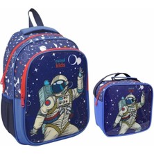 Astral Polo Mavi Astral Cartoon Ilkokul Çantası Beslenmeli Astronot 04361 Back To School