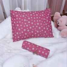 Lastikli Bebek Çarşaf ve Yastık Kılıfı Pamuk Kumaş 60X120X8