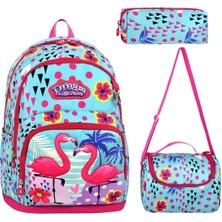 My Easy Shop Tek Ebat Okul Çantası 3 Lü Set Çanta+Beslenme+Kalem Çanta Metalik Back To School Tekstil