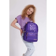 Kaukko Ortaokul Sparkle Sırt Çantası Mor K1392 Sırt Çantası Tekstil Mor Xl
