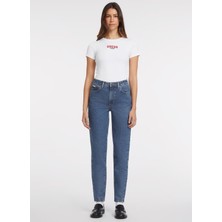 Guess Guess Normal Bel Normal Paça Relaxed Açık Mavi Kadın Denim Pantolon Gj G06 Mom - Eco Recy Co Rıversıde