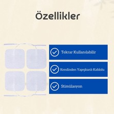 Aps Tens Pedi Kablolu 5*5 Cm 4'Lü Paket Tens Pedi Tüm Tens Cihazlarına Uyumlu Yüksek Kalite