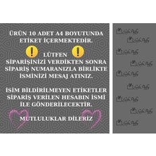 Giftpuffy Isme Özel 10'Lu Çeyiz Kutusu Sticker Seti - Kırmızı Gül Desenli