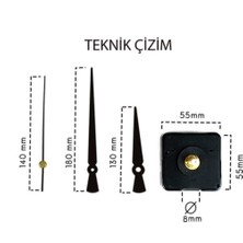 Ata Deco Altın Saat Mekanizması 1. Sınıf Akar Sessiz Saat Mekanizması Askılı 3D Saatlerle Uyumlu Gold