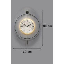 MetaQuartz Aksesuar (Büyük Boy - 50*75 cm)  Blackfred (Ledli)- ( Quartz Mekanizma ile Gelmektedir) - Metal  Duvar Saati