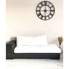 Gulhanile Siyah Ultima Regal Dekoratif Mat Siyah Ferforje 76 CM.2688 B Iskelet Duvar Saati Büyük Boy