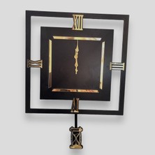 STE Desing Kare Ahşap Sarkaçlı Saat,sarkaçlı Pleksi Saat,duvar Saati, Wall Clock, Clock, Ahşap Saat Siyah Reçi