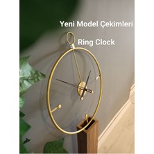 MetaQuartz Aksesuar 37 x 55 Orta Boy Ring Clock Metal Minimalist Saat , Modern Dekoratif Metal Duvar Saati Yuvarlak Met