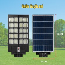 Dekohop Solar Güneş Enerjili 1000W Kumandalı Hareket Sensörlü 800 LED Bahçe Sokak Aydınlatma Lambası 6V/30W