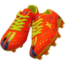 Çiğdem Kundura Çiğdem Halı Saha/krampon Futbol Ayakkabı - Turuncu-Neon Sarı-Lacivert - 43