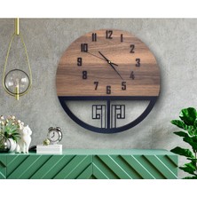 STE Desing Modern Dmr Ahşap Duvar Saati, Ahşap Duvar Saati, Duvar Saati, Sessiz Duvar Saati, Wooden Wall Clock