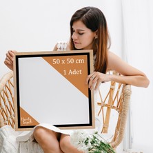 Harita Sepeti Gold Çerçeveli 50X50 cm Boş Tuval Tablo