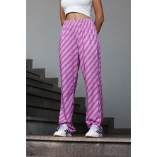 Köstebek Pembe Black Pink Logo Kolaj Oversize Unisex Eşofman Altı