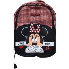 SK Toys Mickey Mouse Mınnıe Ilkokul Çantası Seti Ilkokul Çantası, Termal Beslenme Çantası ve Kalem Kutusu