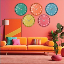 Klik 38 x 38 Modern Tasarım Duvar Saati Plastik Pembe Yuvarlak Modern