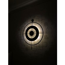 Pey Aksesuar Metal Metal Camlı Duvar Saati (60X80 cm Büyük Boy) Işıklı Gerçek Cam Duvar Saati Modern Tasarım Isk