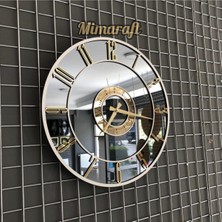 Mimaraft 50 x 50 Özel Seri Aynalı Duvar Saati - 50 cm Altın