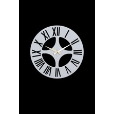 MOOCLOCK 40 x 40 Roma Model Metal Lazer Kesim Akar Sessiz Mekanizmalı Duvar Saati (40*40 Cm) Metal Yuvarlak