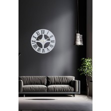 MOOCLOCK 40 x 40 Roma Model Metal Lazer Kesim Akar Sessiz Mekanizmalı Duvar Saati (40*40 Cm) Metal Yuvarlak