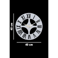 MOOCLOCK 40 x 40 Roma Model Metal Lazer Kesim Akar Sessiz Mekanizmalı Duvar Saati (40*40 Cm) Metal Yuvarlak