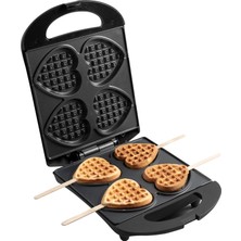 Bestron Waffle Makinesi, Çubukta Waffle Için Kalp Şeklinde Waffle Demiri, Yapışmaz ve Gösterge Işıklı Waffle Makinesi, Sweet Dreams Koleksiyonu, 700 Watt