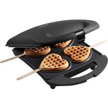 Bestron Waffle Makinesi, Çubukta Waffle Için Kalp Şeklinde Waffle Demiri, Yapışmaz ve Gösterge Işıklı Waffle Makinesi, Sweet Dreams Koleksiyonu, 700 Watt