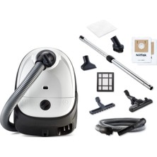 Nilfisk 1500+ L One Allergy 750 W Toz Torbalı Elektrikli Süpürge, Beyaz H13 C / F 700-1000 Watt Toz Torbalı